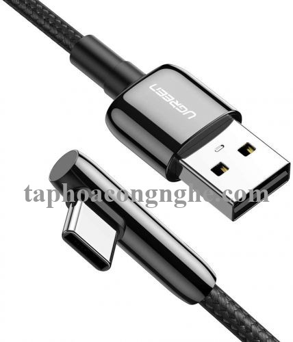Ugreen 70282 0.5M màu đen cáp USB type C bẻ góc phải 90 độ ra usb A chống nhiễu US313 30070282